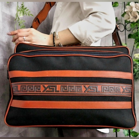 Yves Saint Laurent Black & Brown Duffle Bag - Picture 1 of 11